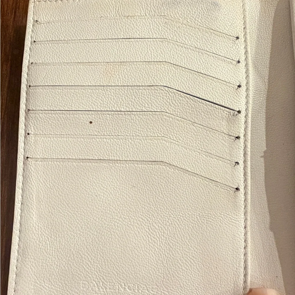 Balenciaga Cream Leather Wallet